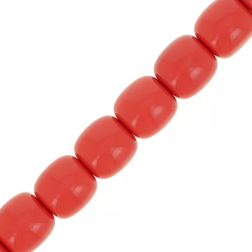 Perle in tubo di resina opaca 11,5x11 mm - Rosso x37cm