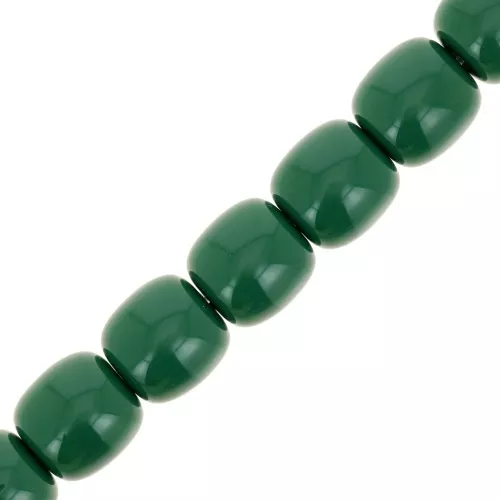 Perle tubolari in resina opaca 11,5x11 mm - Verde scuro x37cm