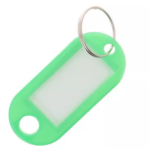 Portachiavi in plastica con etichetta 50x22 mm per borsa grigri - Verde x1