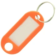 Portachiavi in plastica con etichetta 48,5x22 mm per borsa grigri - Arancione x1