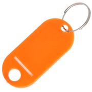 Portachiavi in plastica con etichetta 48,5x22 mm per borsa grigri - Arancione x1