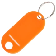 Portachiavi in plastica con etichetta 48,5x22 mm per borsa grigri - Arancione x1