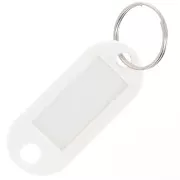 Bianco - Portachiavi in plastica con etichetta 50x22 mm per borsa grigri - Bianco x1 Portachiavi in plastica con etichetta 50x22 mm per borsa grigri - Bianco x1