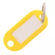 giallo - Portachiavi in plastica con etichetta 50x22 mm per borsa grigri - Giallo x1 Portachiavi in plastica con etichetta 50x22 mm per borsa grigri - Giallo x1