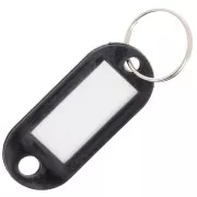 Nero - Portachiavi in plastica con etichetta 50x22 mm per borsa grigri - Nero x1 Portachiavi in plastica con etichetta 50x22 mm per borsa grigri - Nero x1