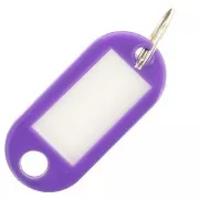 Viola - Portachiavi in plastica con etichetta 50x22 mm per borsa grigri - Viola x1 Portachiavi in plastica con etichetta 50x22 mm per borsa grigri - Viola x1