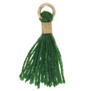 Pompon in finto cotone da 12 mm con anello - Dorato - Verde smeraldo x1|raw }}