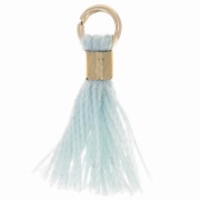 Pompon in finto cotone da 12 mm con anello - Dorato - Azzurro x1|raw }}