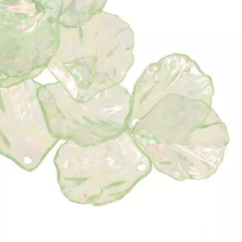 Zecchini curvi 20x17 mm in acrilico trasparente - Verde AB x12