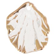 Zecchini di fiori curvi 20x17 mm in acrilico - Trasparente - Dorato x12