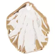 Zecchini di fiori curvi 20x17 mm in acrilico - Trasparente - Dorato x12