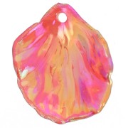 Zecchini a fiore curvo in acrilico trasparente 20x17 mm - Red AB x12