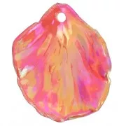 Zecchini a fiore curvo in acrilico trasparente 20x17 mm - Red AB x12