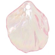 Zecchini petali di fiori curvi 20x17mm acrilico chiaro rosa AB x12