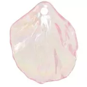 Zecchini petali di fiori curvi 20x17mm acrilico chiaro rosa AB x12