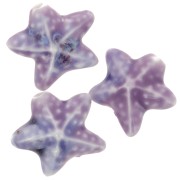 Perla stella marina in ceramica 19x21 mm - Viola marmorizzato x1