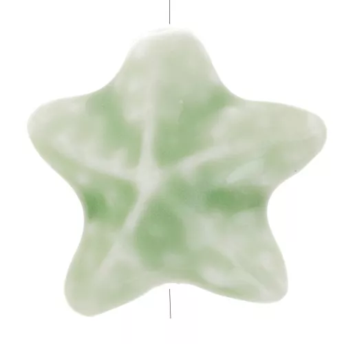 Perla stella marina in ceramica 19x21 mm - Verde chiaro x1