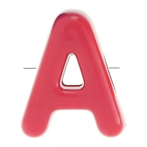 Set di perle di lettere in acrilico 21x17 mm - A - Multicolore x10