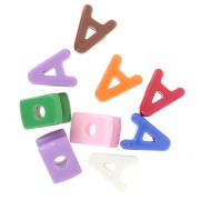 Set di perle di lettere in acrilico 21x17 mm - A - Multicolore x10