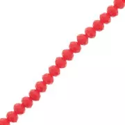Perle sfaccettate rotonde - rotonde appiattite -3,5x3 mm Corallo rosso x35cm