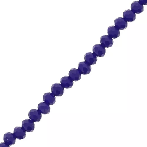 Tonde schiacciate sfaccettate mm. 4x3.5 Dark Cobalt Opaque x40cm
