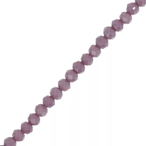 Perle sfaccettate rotonde - rotonde appiattite - 4x3,5 mm - Lilla Opaco x42cm