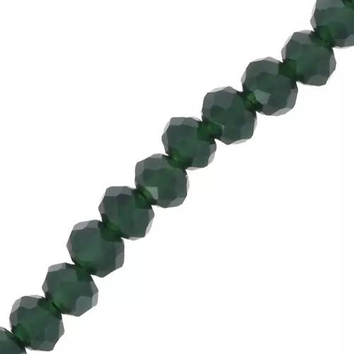 Tonde schiacciate sfaccettate mm. 4x3 Dark Green x39cm