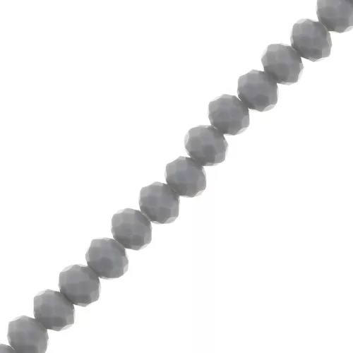 Tonde schiacciate sfaccettate mm. 6x5 Gris Opaque x40cm