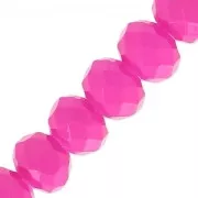 Perles rondelles facettées - rondes aplaties -6x5 mm Hot Pink Opaque x40cm