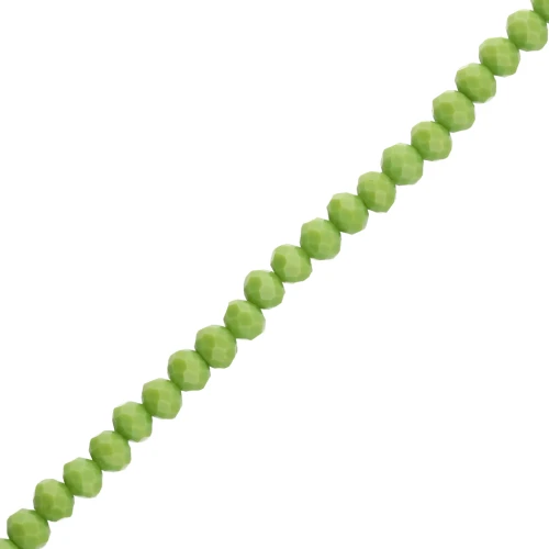 Perline sfaccettate rotonde - rotonde appiattite - 6x5 mm Olivina Opaca x44cm