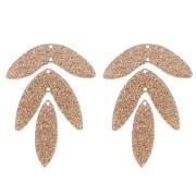 Set di 6 pendenti a forma di foglia in acrilico 62x45 mm da montare - Brillantini di bronzo|raw }}