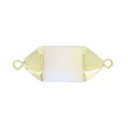 Separatore a punta esagono 2 anelli 38 mm Opale/dorato x1