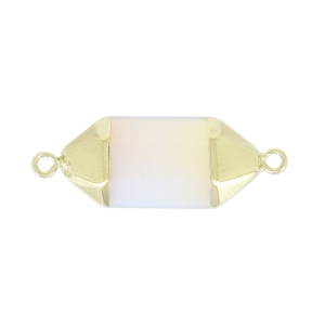 Separatore a punta esagono 2 anelli 38 mm Opale/dorato x1