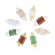 Separatore a punta esagono 2 anelli 38 mm Opale/dorato x1