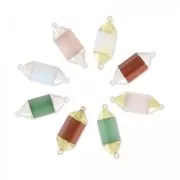 Separatore a punta esagono 2 anelli 38 mm Opale/dorato x1