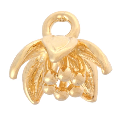 Ciondolo a fiore 8x9 mm Dorato con oro fino x1