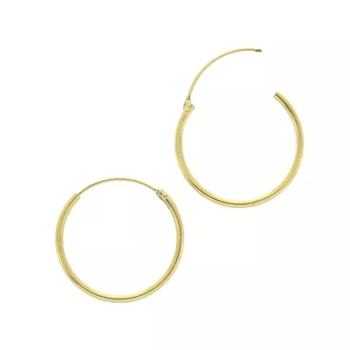 Orecchini A Cerchio Oro Rosa 14k - Ovale Diametro 12mm - In Scatola Regalo - 2
