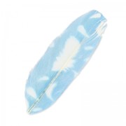 Piume stampate Piume 11 cm Blu/Bianco x5