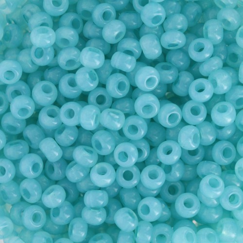 Perla Preciosa 8/0 - 3 mm - Solgel - Blu-verde 2, tinte in alabastro x 20 g