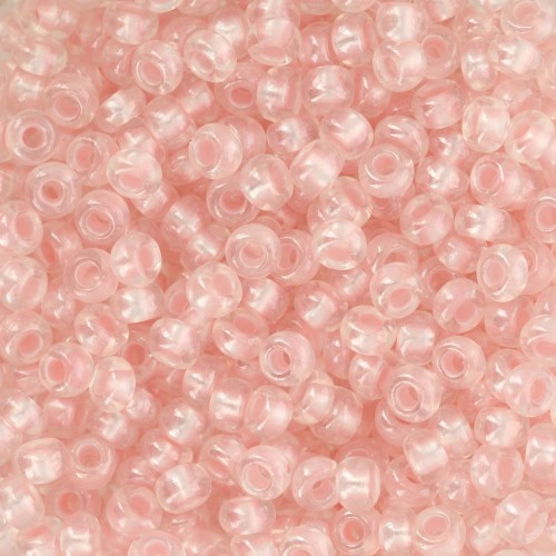 Preciosa Perle di semi 8/0 - 3 mm - Perla Pastello Fodera - Rosa Sfinx x20g