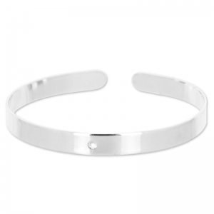 Base in ottone per bracciale foro 6 mm argentato x1