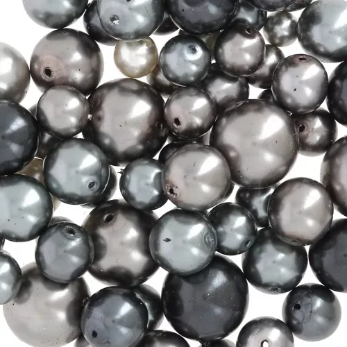 Assortimento di Perle di Boemia - Mix Grigio x50g