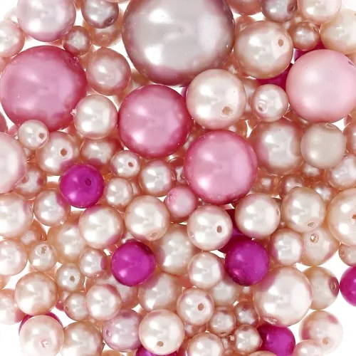 Assortimento di Perle di Boemia - Mix Rosa - Nude x50g