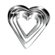 Set di mini stampini in metallo forma cuore x5