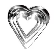 Set di mini stampini in metallo forma cuore x5