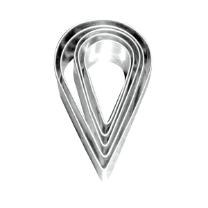 Set di mini stampini in metallo forma goccia x5