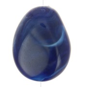 Perlina piatta irregolare 25x20 mm in resina opaca - Blu marino marmorizzato x1