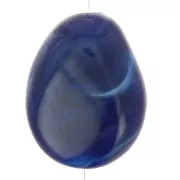 Perlina piatta irregolare 25x20 mm in resina opaca - Blu marino marmorizzato x1