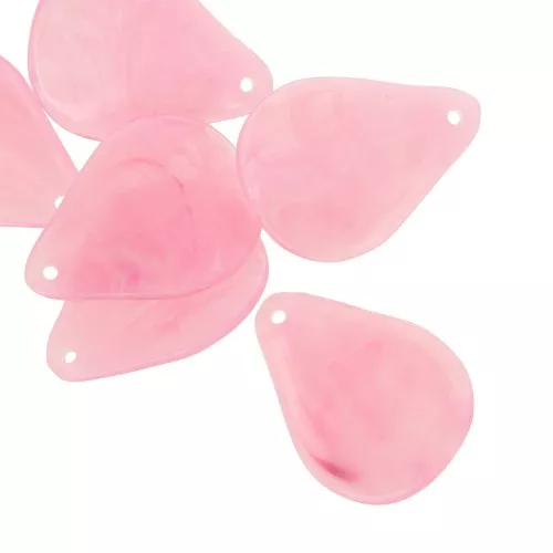 Zecchini curvi 23 mm in resina - Rosa scuro marmorizzato x6