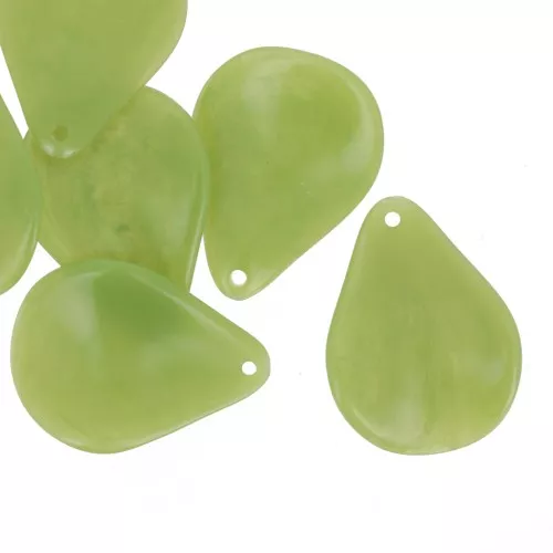 Zecchini curvi 23 mm in resina - Verde avocado x6